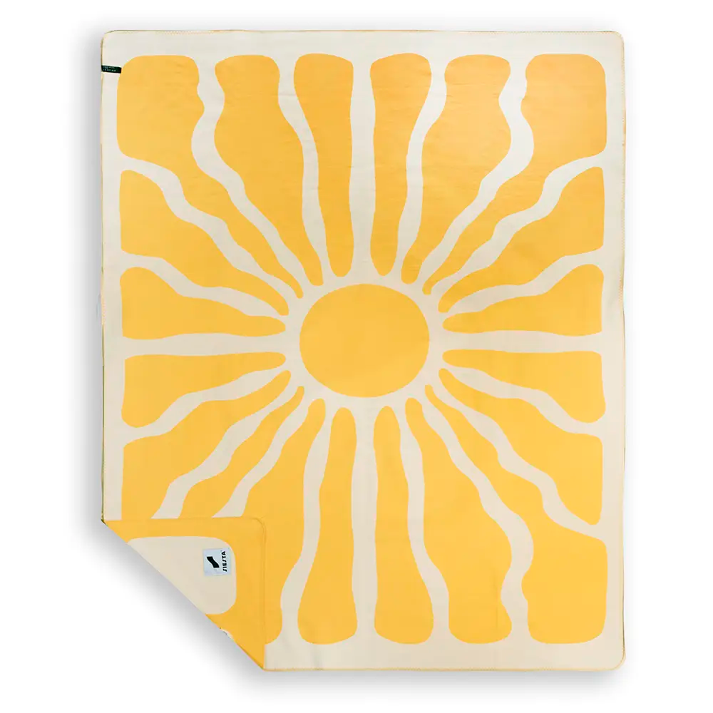 Manta amarilla Sunrise para decoración salón