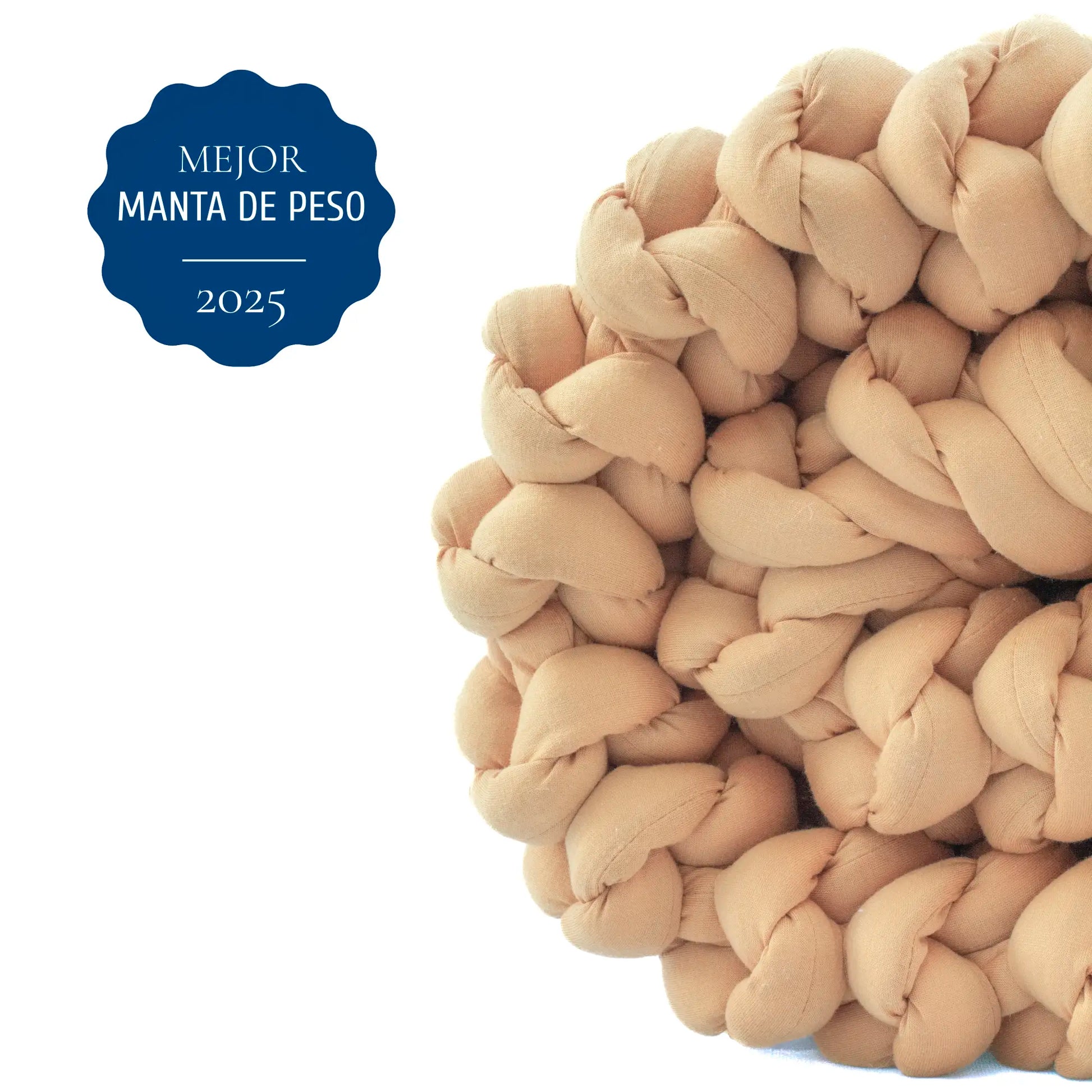 Manta ponderada beige 7kg para adultos
