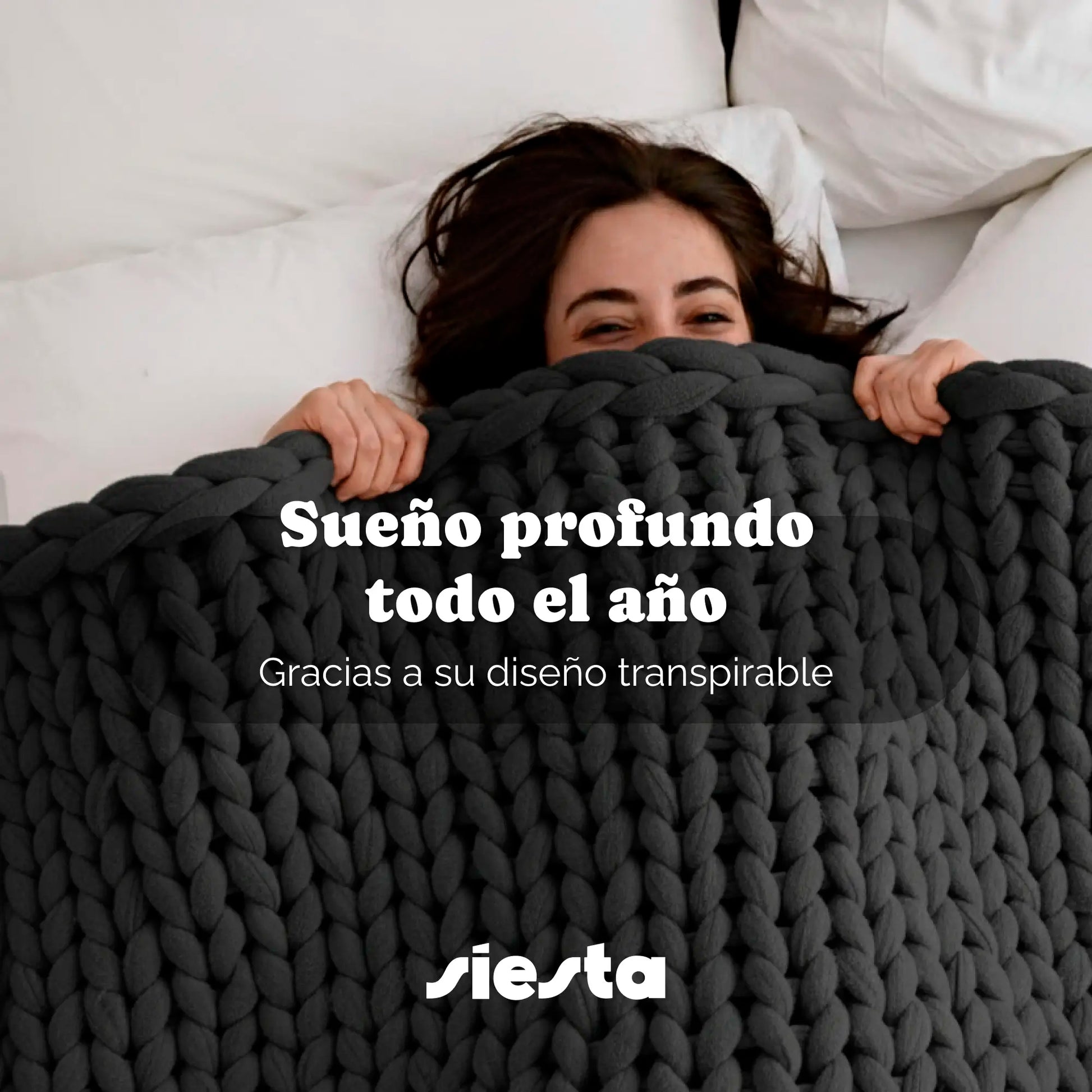 Manta de peso gris oscuro terapéutica para dormir