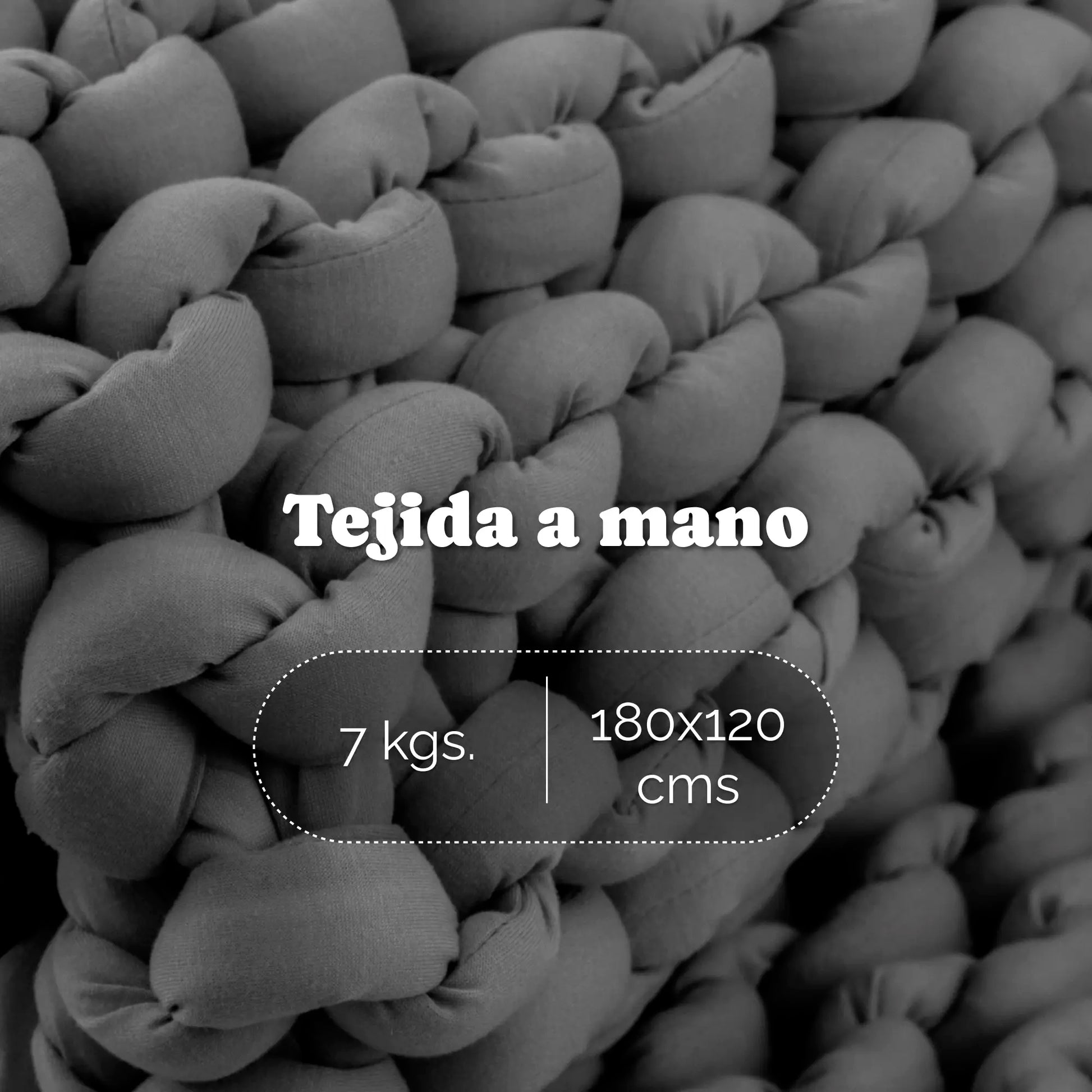 Manta terapéutica gris oscuro hecha a mano